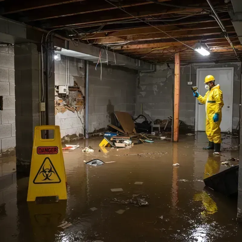 Flooded Basement Electrical Hazard in Baxley, GA Property