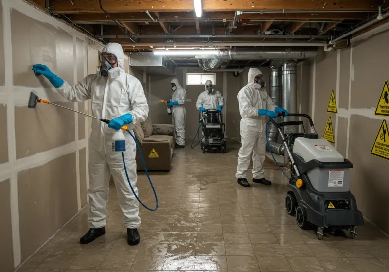 Basement Moisture Removal and Structural Drying process in Baxley, GA